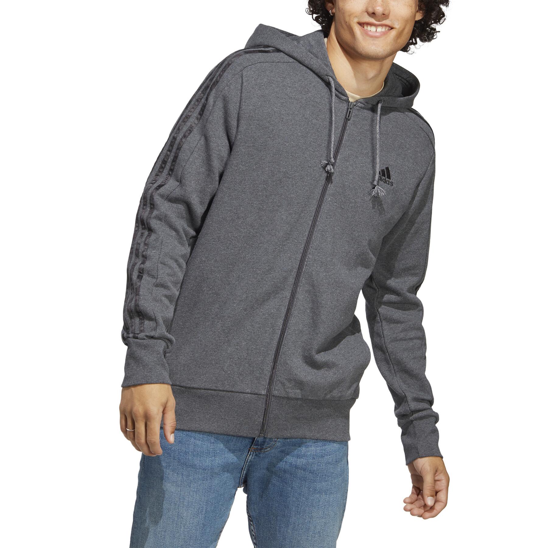 Hooded sweatshirt met rits adidas 3-Stripes Essentials French Terry