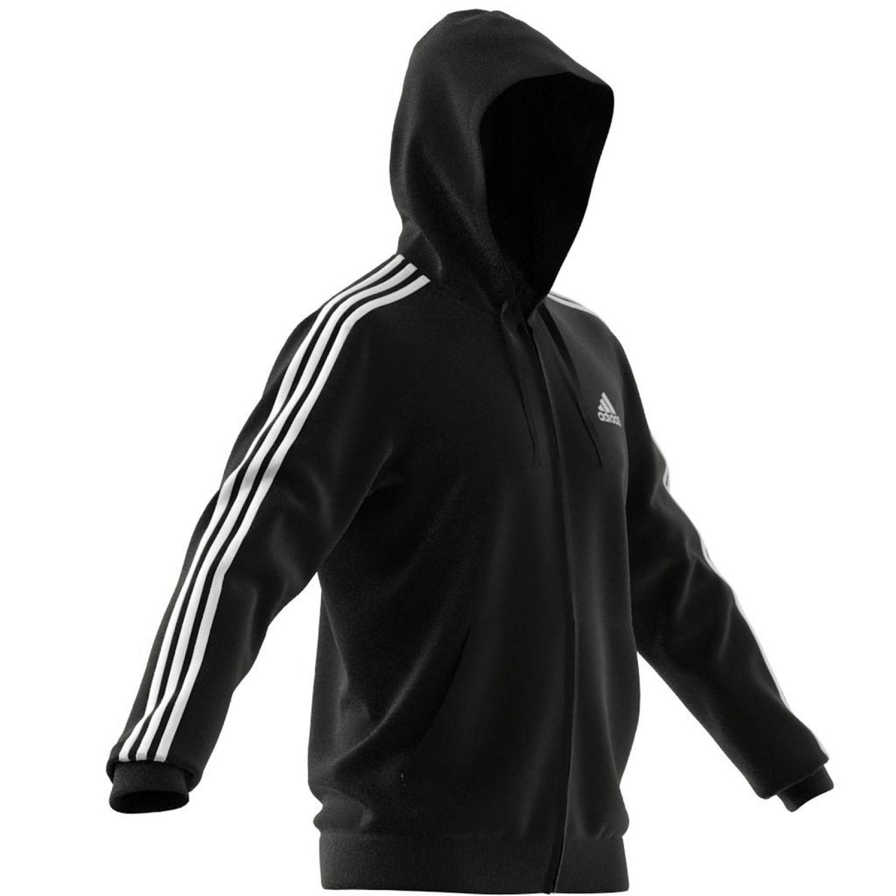 Jas met capuchon adidas Essentials French Terry 3-Bandes Full-Zip