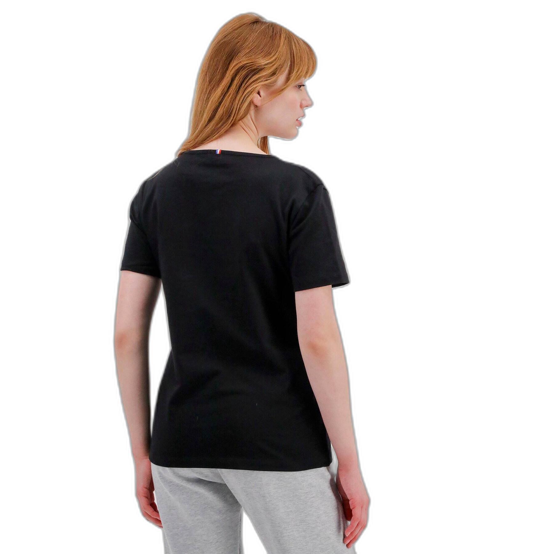 Dames-T-shirt met korte mouwen en v-hals Le Coq Sportif Ess Col V N°1
